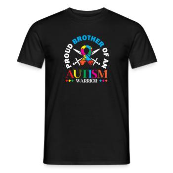 Proud brother of an autism warrior - Men's T-Shirt - black - Front - AI Model Male 178 light (178cm)