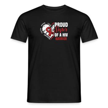 Stolze Schwester Eines Hiv-kriegers Unterstützt - Männer T-Shirt - Schwarz - Vorne - AI Model Male 178 light (178cm)