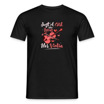 Just A Girl Who Loves Her Violin Violinist Orchest - Men's T-Shirt - black - Front - AI Model Male 178 light (178cm)
