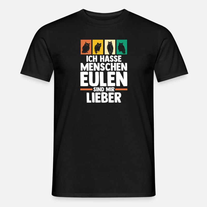 Eulen - Männer T-Shirt - Schwarz