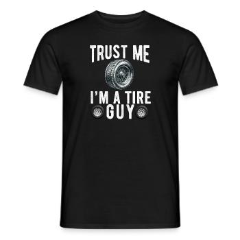 Tire Guy Mechanic Flat Tire Changer Repair Car - Men's T-Shirt - black - Front - AI Model Male 178 light (178cm)