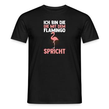 Ich bin die mit dem Flamingo spricht - Männer T-Shirt - Schwarz - Vorne - AI Model Male 178 light (178cm)
