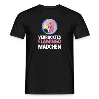 Verrücktes Flamingo Mädchen - Männer T-Shirt - Schwarz - Vorne - AI Model Male 178 light (178cm)