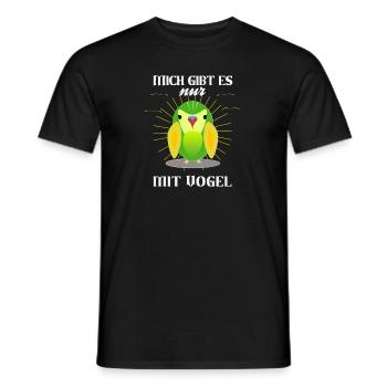 Wellensittich mich gibt es nur mit Vogel - Männer T-Shirt - Schwarz - Vorne - AI Model Male 178 light (178cm)
