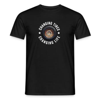 Tire Guy Mechanic Flat Tire Changer Repair Car - Men's T-Shirt - black - Front - AI Model Male 178 light (178cm)