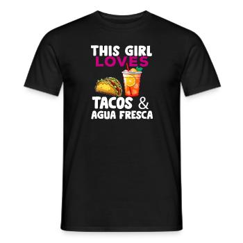 Tacos & Agua Fresca Fun Amateur de cuisine mexicaine Comida - T-shirt homme - noir - Devant - AI Model Male 178 light (178cm)