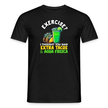 Tacos & Agua Fresca Fun Amateur de cuisine mexicaine Comida - T-shirt homme - noir - Devant - AI Model Male 178 light (178cm)