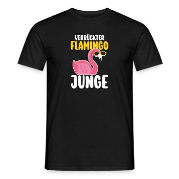 Verrückter Flamingo Junge - Männer T-Shirt - Schwarz - Vorne - AI Model Male 178 light (178cm)