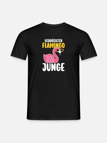 Verrückter Flamingo Junge - Männer T-Shirt - Schwarz