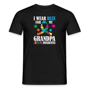 I wear blue for my grandpa. Support - Men's T-Shirt - black - Front - AI Model Male 178 light (178cm)