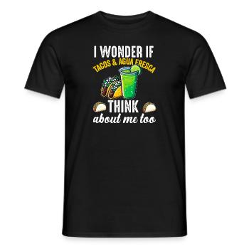 Tacos & Agua Fresca Fun Amateur de cuisine mexicaine Comida - T-shirt homme - noir - Devant - AI Model Male 178 light (178cm)