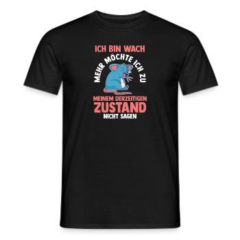 Morgenmuffel Faulenzer Ratte - Männer T-Shirt - Schwarz - Vorne - AI Model Male 178 light (178cm)