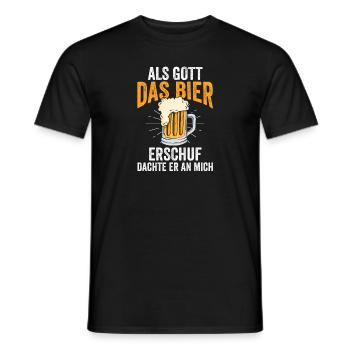 Als Gott Bier Erschuf Dachte Er An Mich - Männer T-Shirt - Schwarz - Vorne - AI Model Male 178 light (178cm)