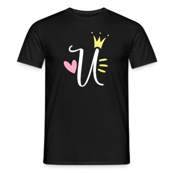 Buchstabe U Anfangsbuchstabe Krone - Männer T-Shirt - Schwarz - Vorne - AI Model Male 178 light (178cm)