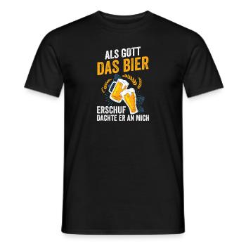 Als Gott Bier Erschuf Dachte Er An Mich - Männer T-Shirt - Schwarz - Vorne - AI Model Male 178 light (178cm)