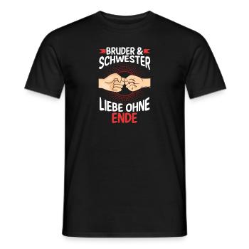 Geschwister Bruder und Schwester - Männer T-Shirt - Schwarz - Vorne - AI Model Male 178 light (178cm)