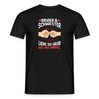 Geschwister Bruder und Schwester - Männer T-Shirt - Schwarz - Vorne - AI Model Male 178 light (178cm)