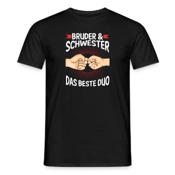 Geschwister Bruder und Schwester - Männer T-Shirt - Schwarz - Vorne - AI Model Male 178 light (178cm)
