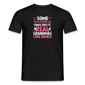 Real Grandmas Line Dance Sewing Dancing Grandma - Men's T-Shirt - black - Front - AI Model Male 178 light (178cm)