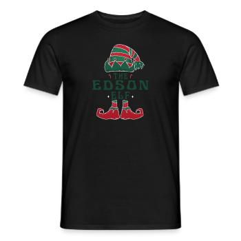 Le pyjama Edson Elf pour des vacances de Noël amusantes - T-shirt homme - noir - Devant - AI Model Male 178 light (178cm)