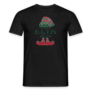 Elia Elf Personalized Name Christmas Family - Men's T-Shirt - black - Front - AI Model Male 178 light (178cm)
