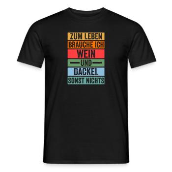 Wein Hund Dachshund Dackel - Männer T-Shirt - Schwarz - Vorne - AI Model Male 178 light (178cm)