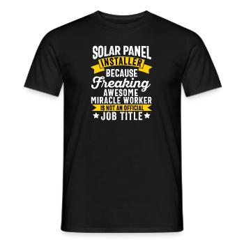 Solar Panel Installer Technician Men Renewable - Men's T-Shirt - black - Front - AI Model Male 178 light (178cm)