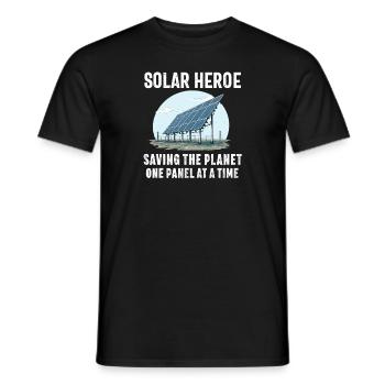 Solarpanel-Installateur Techniker Männer Erneuerbar - Männer T-Shirt - Schwarz - Vorne - AI Model Male 178 light (178cm)