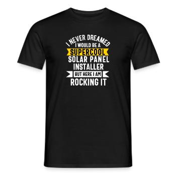 Solarpanel-Installateur Techniker Männer Erneuerbar - Männer T-Shirt - Schwarz - Vorne - AI Model Male 178 light (178cm)