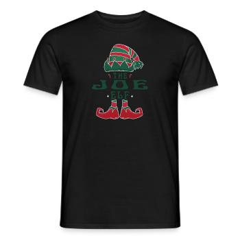 Joe Elf Personalized Name Christmas Family - Men's T-Shirt - black - Front - AI Model Male 178 light (178cm)