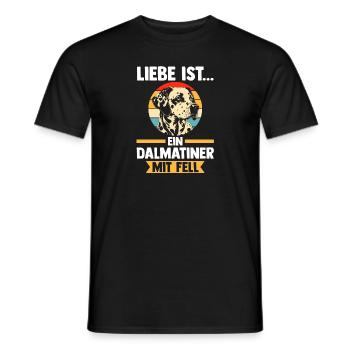 Hund Dalmatiner - Männer T-Shirt - Schwarz - Vorne - AI Model Male 178 light (178cm)