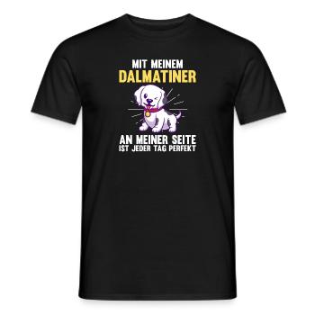 Hund Dalmatiner - Männer T-Shirt - Schwarz - Vorne - AI Model Male 178 light (178cm)