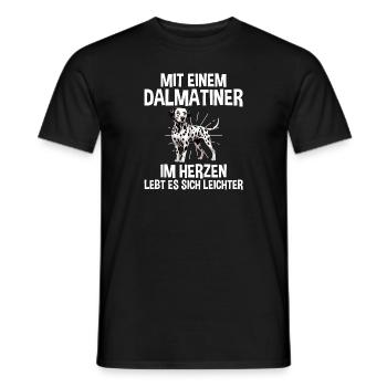 Hund Dalmatiner - Männer T-Shirt - Schwarz - Vorne - AI Model Male 178 light (178cm)