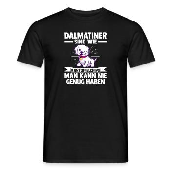 Hund Dalmatiner - Männer T-Shirt - Schwarz - Vorne - AI Model Male 178 light (178cm)