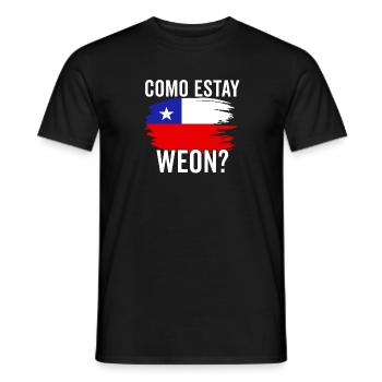 Chile Flagge Stolz Chilenische Lustige Camiseta Chilena - Männer T-Shirt - Schwarz - Vorne - AI Model Male 178 light (178cm)