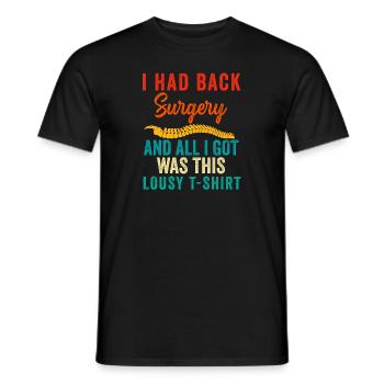 Back Post Surgery Recovery Men Women Discectomy - Men's T-Shirt - black - Front - AI Model Male 178 light (178cm)