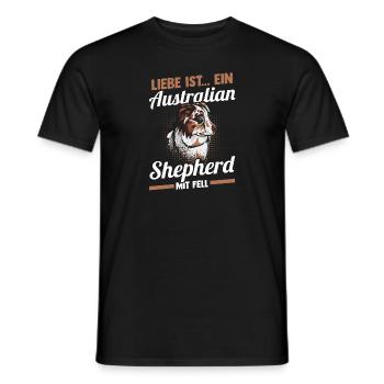 Australian Shepherd Hund Aussie - Männer T-Shirt - Schwarz - Vorne - AI Model Male 178 light (178cm)