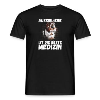 Australian Shepherd Hund Aussie - Männer T-Shirt - Schwarz - Vorne - AI Model Male 178 light (178cm)