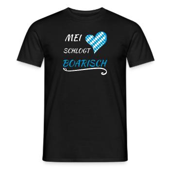 Bayerischer Herzschlag - Mei Herz schlogt boarisch - Männer T-Shirt - Schwarz - Vorne - AI Model Male 178 light (178cm)