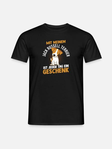 Hund Jacke Russell - Männer T-Shirt - Schwarz