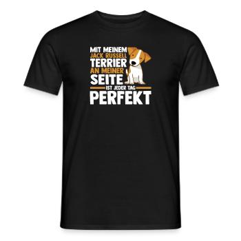 Hund Jacke Russell - Männer T-Shirt - Schwarz - Vorne - AI Model Male 178 light (178cm)