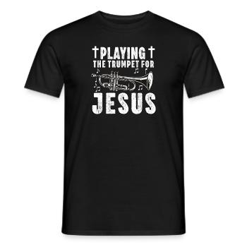 Trompettiste Chrétien Musique Culte Amusant - T-shirt homme - noir - Devant - AI Model Male 178 light (178cm)