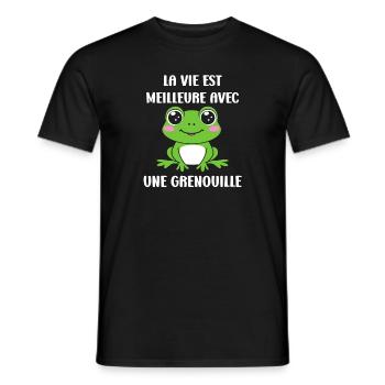Petite grenouille - T-shirt homme - noir - Devant - AI Model Male 178 light (178cm)