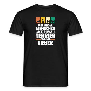 Hund Jacke Russell - Männer T-Shirt - Schwarz - Vorne - AI Model Male 178 light (178cm)