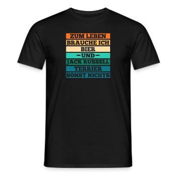 Bier Hund Jacke Russell - Männer T-Shirt - Schwarz - Vorne - AI Model Male 178 light (178cm)
