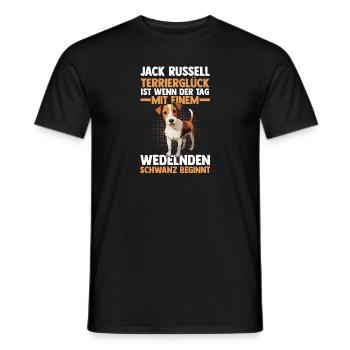 Hund Jacke Russell - Männer T-Shirt - Schwarz - Vorne - AI Model Male 178 light (178cm)