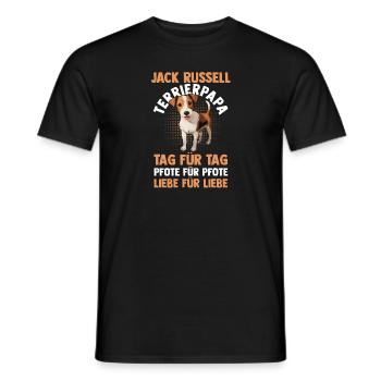 Hund Jacke Russell - Männer T-Shirt - Schwarz - Vorne - AI Model Male 178 light (178cm)