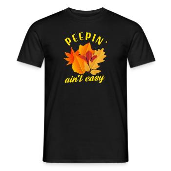 Peepin' Ain’t Easy Drôle Automne Automne Feuille Peeper - T-shirt homme - noir - Devant - AI Model Male 178 light (178cm)