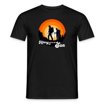 Randonner avec mon fils - wandern mit meinem Sohn - T-shirt homme - noir - Devant - AI Model Male 178 light (178cm)
