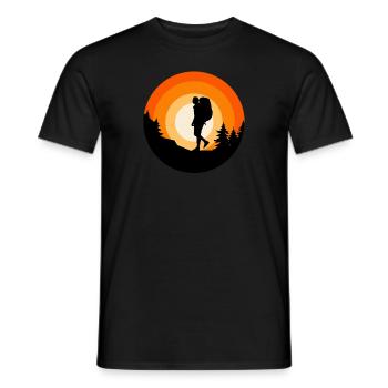 Hiking Clothing Outdoor Backpacking Camping - Men's T-Shirt - black - Front - AI Model Male 178 light (178cm)